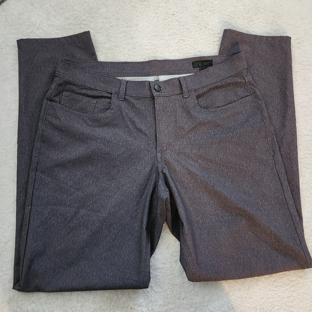 14th & Union Mens Slim Fit Tech Pants Charcoal Grey Stretch Size 34